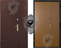 Тамбурная металлическая дверь Покрас+Винилискожа