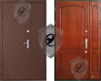Стальная тамбурная дверь Порошок+МДФ