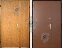 Железная тамбурная дверь Ламинат+Винилискожа
