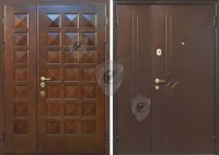 Железная тамбурная дверь Покрас+МДФ